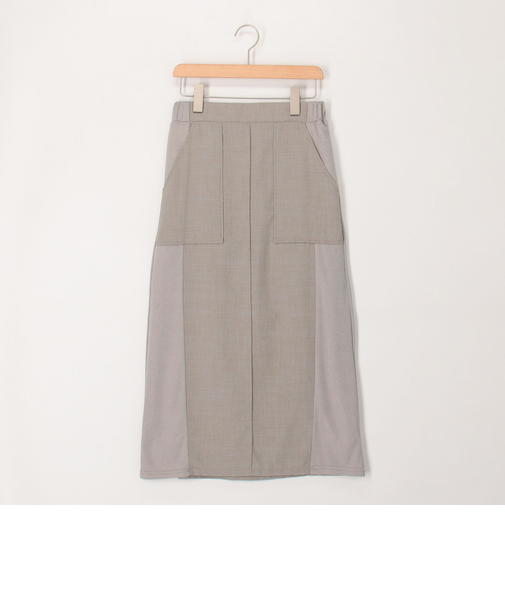 麻調×リブ切替スカート