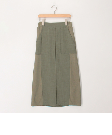 麻調×リブ切替スカート