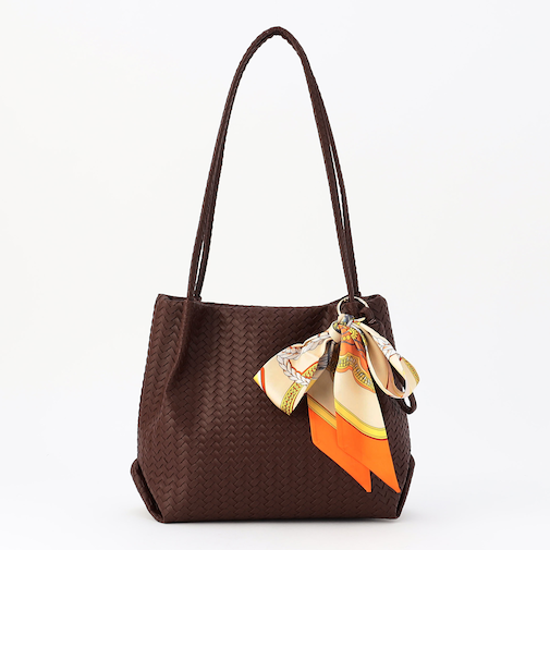 編み柄型押しトートバッグ