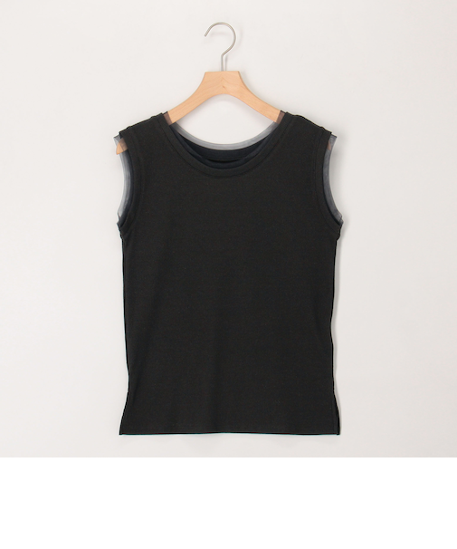 ラメテレコ×チュールタンクトップ