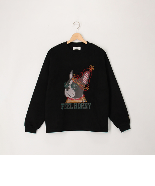 スウェードポンチ　フレブル柄　ロングスリーブT