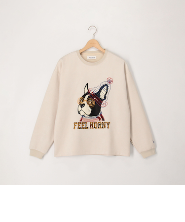 スウェードポンチ フレブル柄 ロングスリーブT