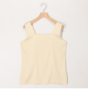 スクエアネックサテンドッキングタンクトップ