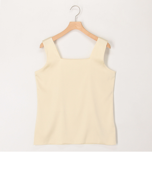 スクエアネックサテンドッキングタンクトップ