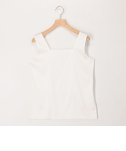 スクエアネックサテンドッキングタンクトップ