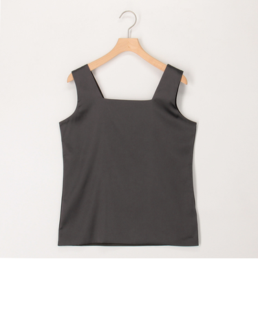 スクエアネックサテンドッキングタンクトップ