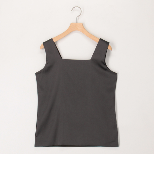 スクエアネックサテンドッキングタンクトップ