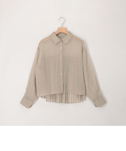 シアーリネンライク後ろプリーツシャツ