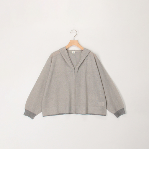 フード地柄7分袖はおり