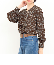 チューリッププリントフリルブラウス