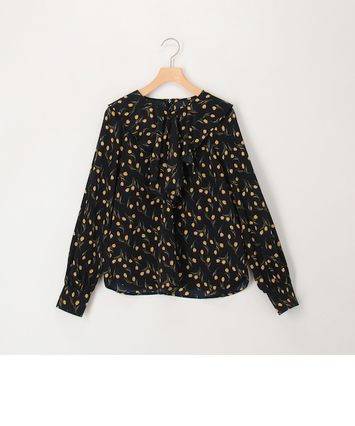 チューリッププリントフリルブラウス