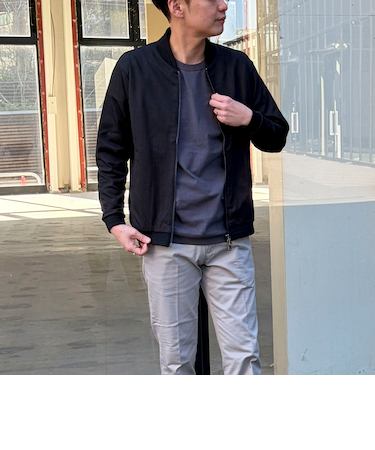 ジオ柄ジャガード リブブルゾン