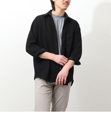 メランジカノコ　レギュラーカラーシャツブルゾン
