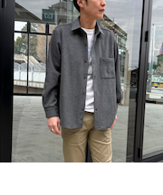 メランジカノコ　レギュラーカラーシャツブルゾン