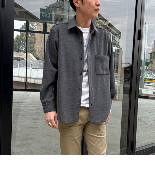 メランジカノコ　レギュラーカラーシャツブルゾン