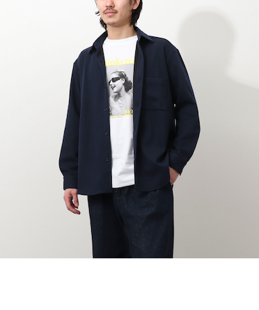 メランジカノコ　レギュラーカラーシャツブルゾン