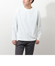 ウェーブ柄ジャガード　ダブルネック　ロンＴ