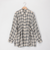 ウエスト絞りチェックシャツ