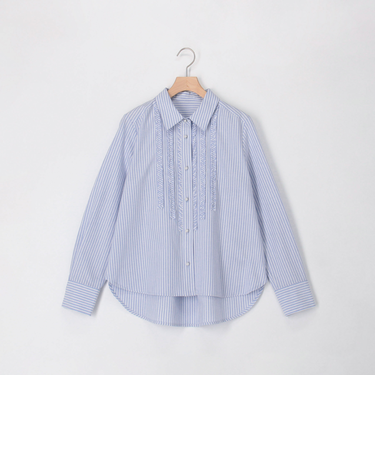 オックス前立てフリルシャツ