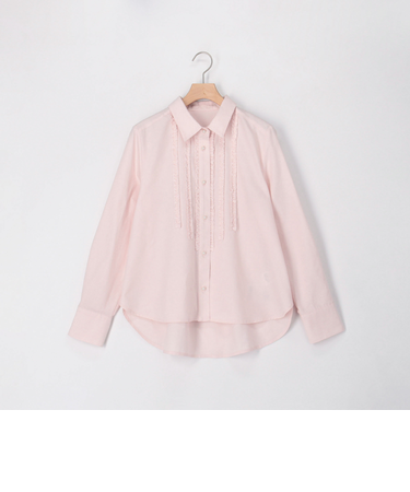 オックス前立てフリルシャツ