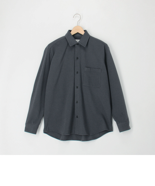 サッカーニット　レギュラーカラーシャツブルゾン