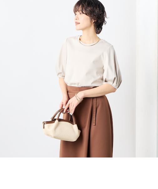 高機能 LA+スムース5分袖プルオーバーカットソー