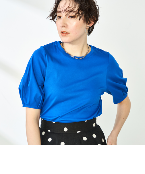 高機能 LA+スムース5分袖プルオーバーカットソー