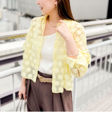 シアーフラワージャガードショートシャツ