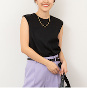 《アンサンブル対応》ハーフシアーノースリーブプルオーバーニット