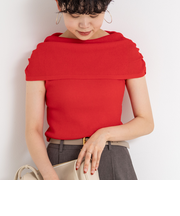 ◇【WEB限定カラーあり】《手洗い可能》シアーオフショルプルオーバーニット