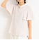 バックサテンフレアスリーブブラウス