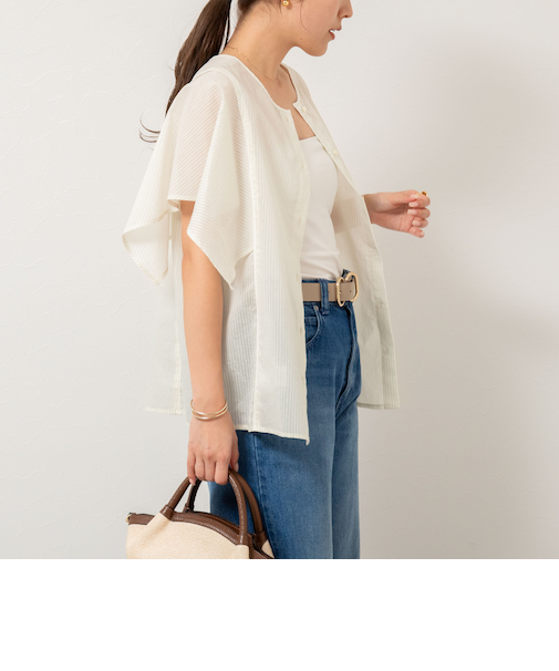 袖フリル2WAYブラウス