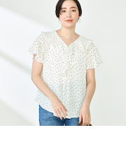 2wayラッフル衿ブラウス