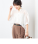 5分袖衿フリルブラウス