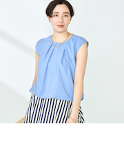 《セットアップ対応》撥水ストレッチタフタタックブラウス