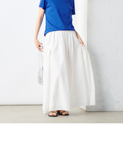 《セットアップ対応》リンクルタイプライターポケ付きスカート