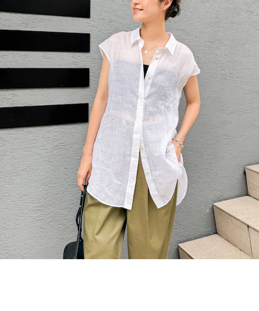 シアーラミーオーバーサイズシャツ