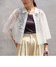 Brocheレースショートシャツ