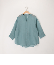 シアーリネンライク後ろリボンシャツ