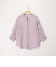 シアーリネンライク後ろリボンシャツ