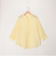 シアーリネンライク後ろリボンシャツ