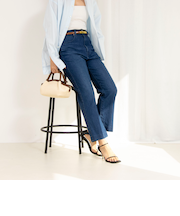 【RM denim】スリットクロップドハイウエストデニム