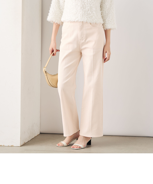 【RM denim】センタープレスハイウエストデニム