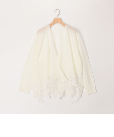 裾レース羽織りカーディガン