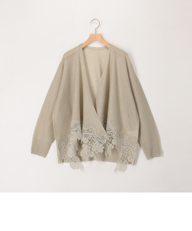 裾レース羽織りカーディガン