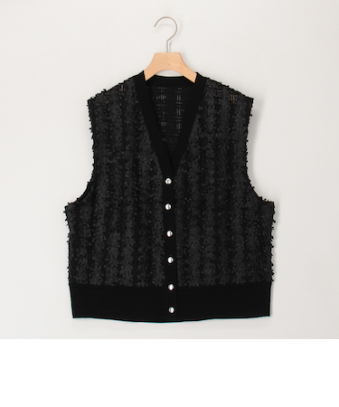 立体レースシアーVネックベスト