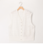 立体レースシアーVネックベスト