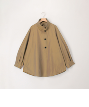 スタンドカラーラグランスリーブコート