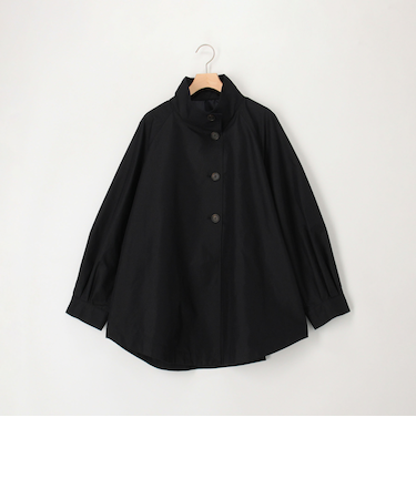 スタンドカラーラグランスリーブコート