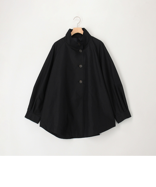 スタンドカラーラグランスリーブコート